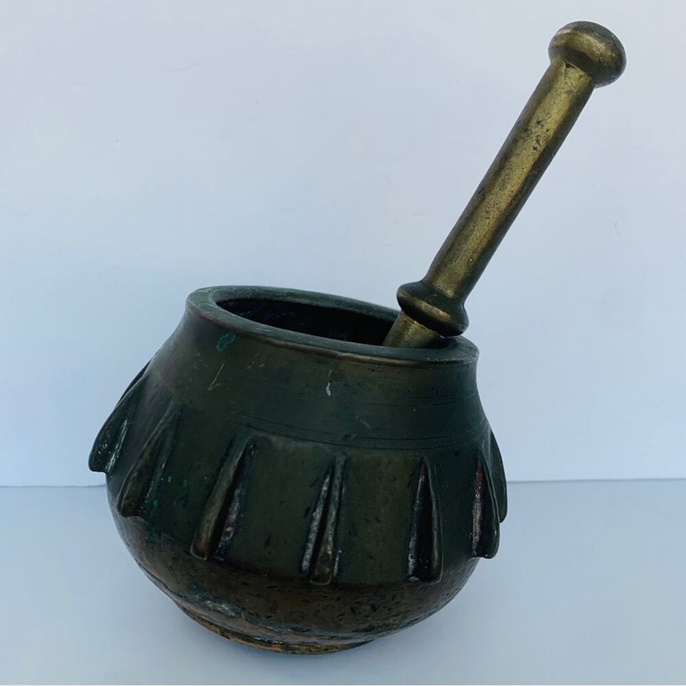 Antique Ottoman Empire Bronze Mortar & Pestle